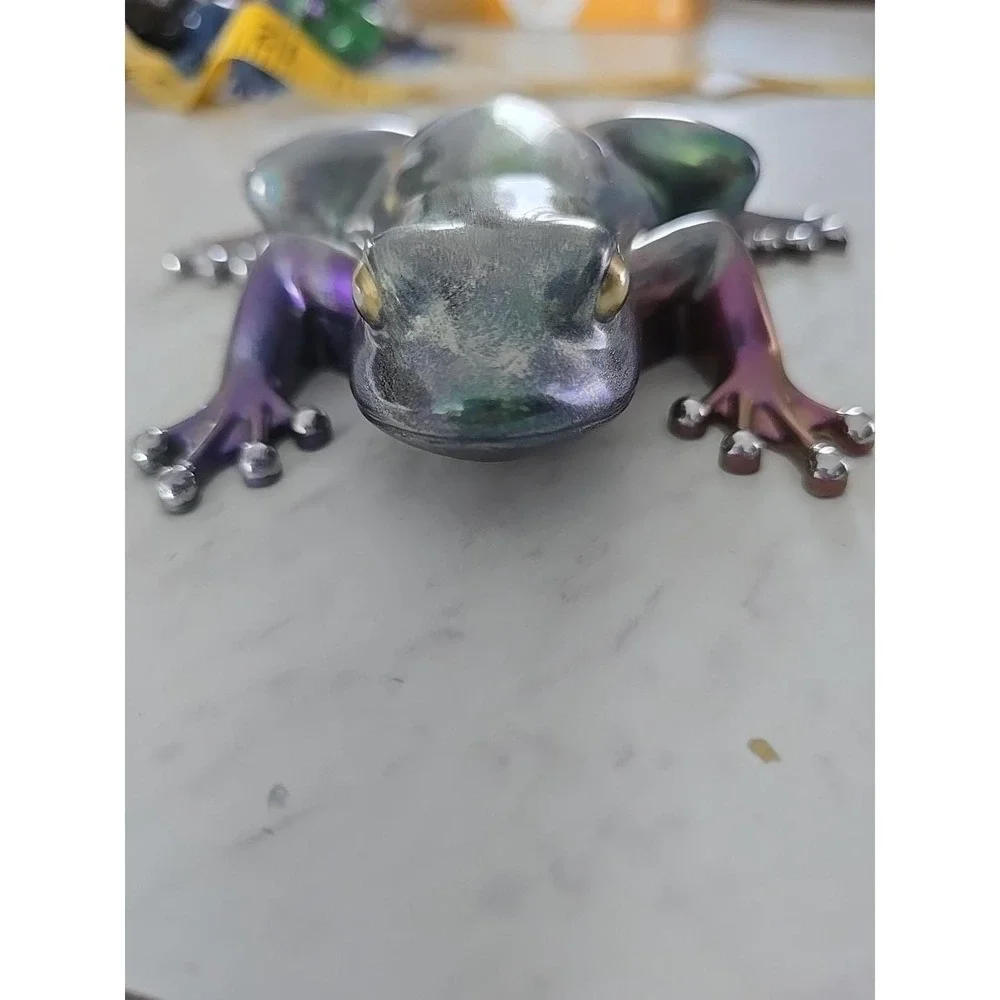 Resin Frog Home Decor Figure Handmade 716 Silver